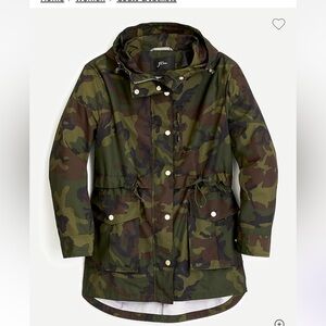 J. Crew Green Camouflage Parka